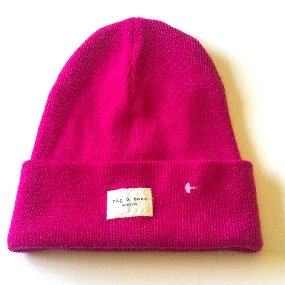 RAG & BONE ADDISON WOOL BEANIE HOT PINK OS NWOT main image 9